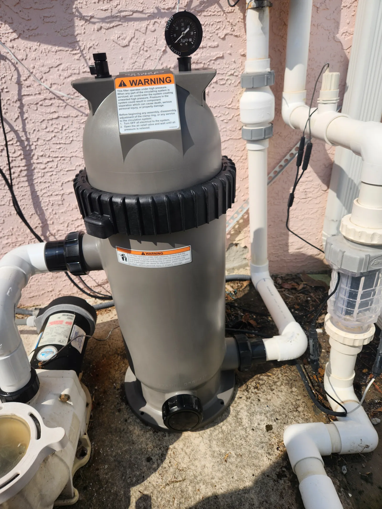 New cartridge pool filter installed in Spring Hill