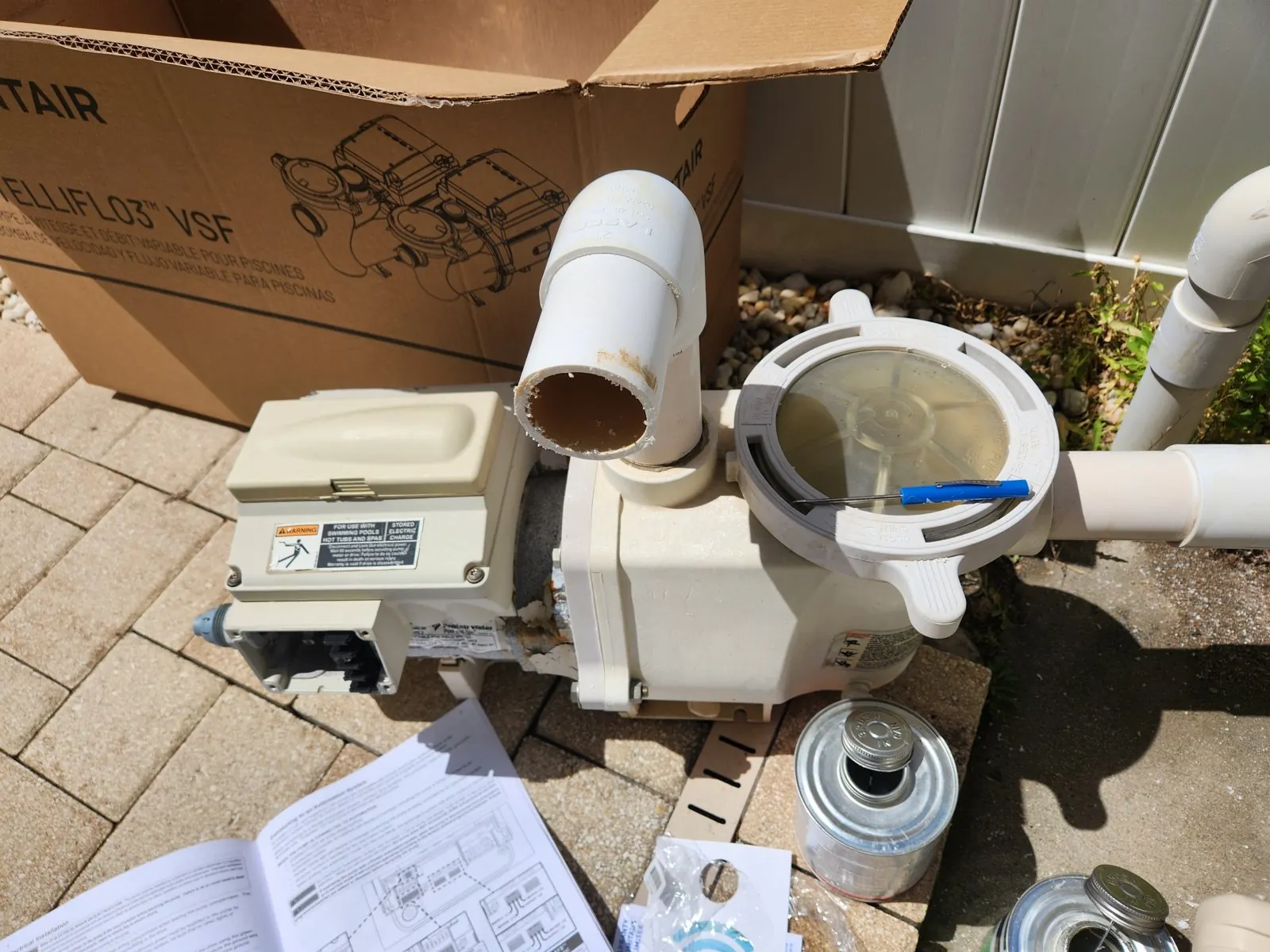 New Pentair IntelliFlo VSF variable-speed pump just out of the box