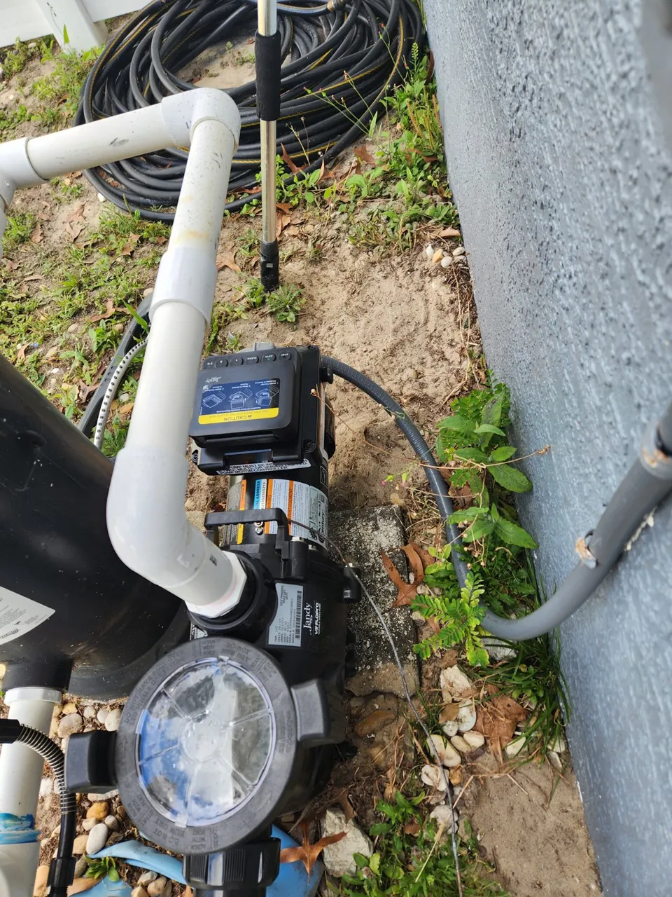 New high-efficiency pool pump with re-done plumbing at a Spring Hill home