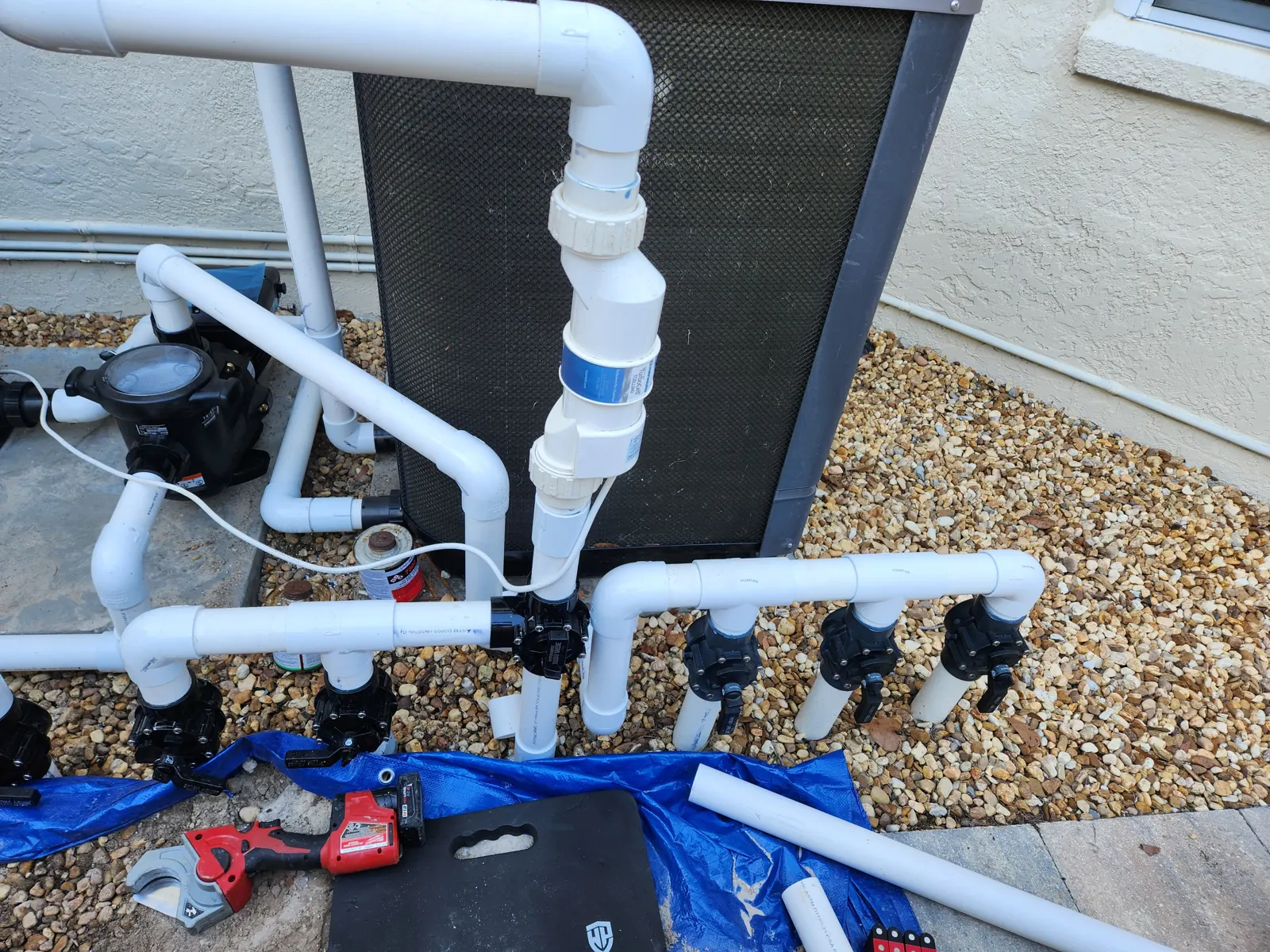 Salt cell re-plumbed into a rebuilt equipment pad in Brooksville